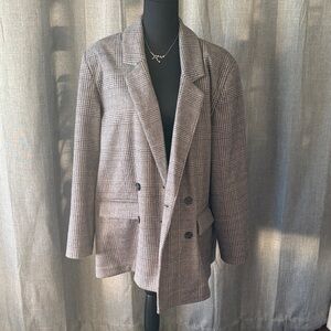 Old Navy Plaid Blazer - Black and Gray